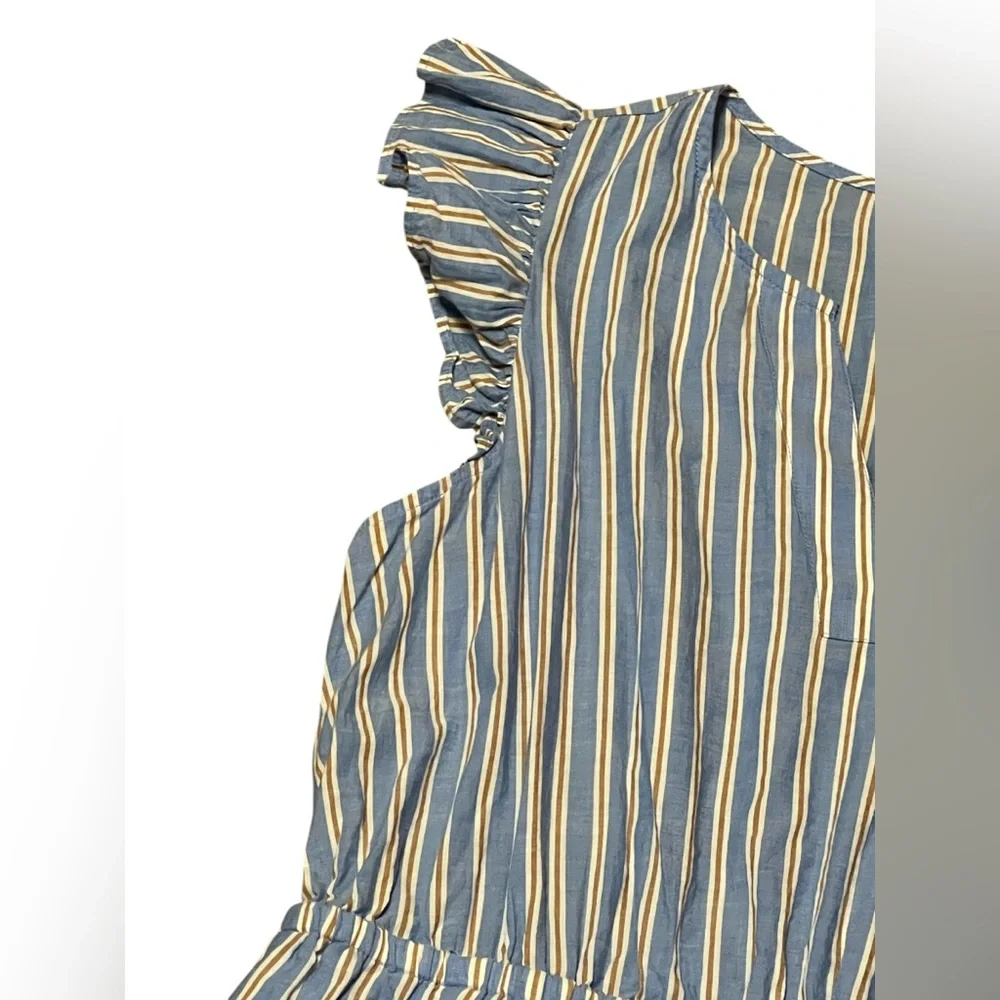 J. Crew Blue and White Striped Maxi Dress